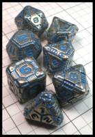 Dice : Dice - Metal Dice - Q Workshop Tech 7 Dice Set in Blue - Dark Ages